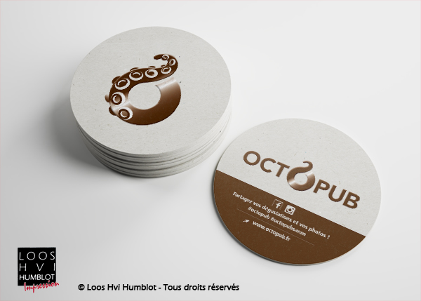 Sous-bock imprimé et personnalisé pour Octopub par l imprimerie Loos Hvi
