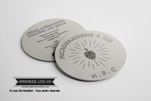 Impression de dessous de verre sousbock microbrasserie MBC latelier Imprimeries Loos Hvi Humblot
