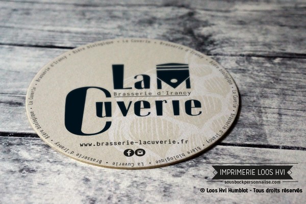 Impression de dessous de verre sousbock pour la Brasserie La cuverie - Imprimeries Loos Hvi Humblot